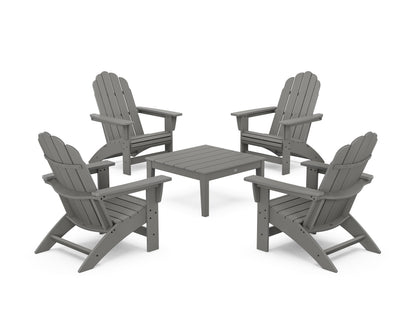 POLYWOOD® 5-Piece Vineyard Grand Adirondack Chair Conversation Group in Slate Grey