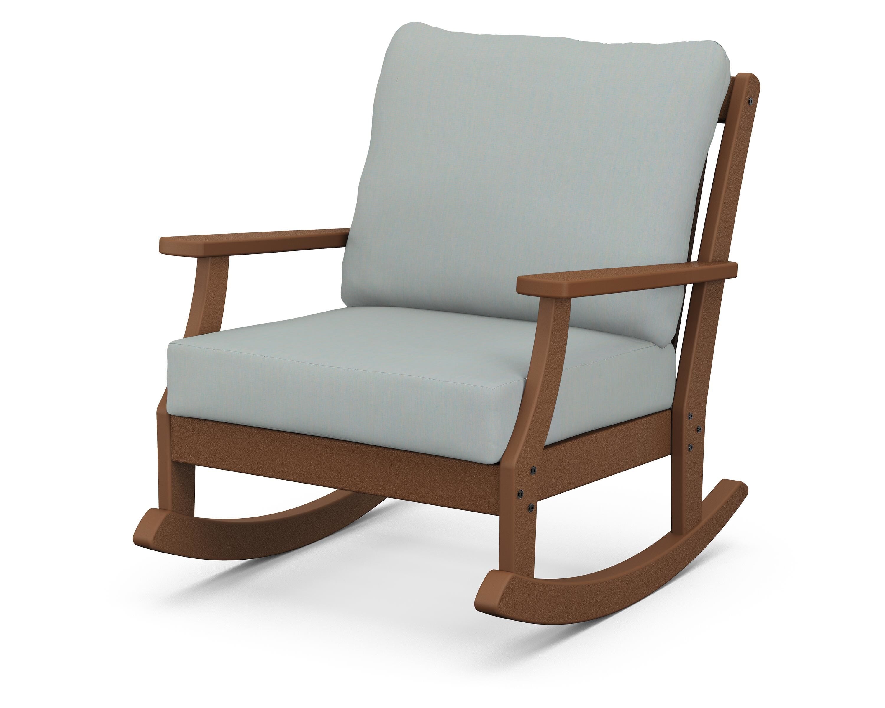 POLYWOOD® Braxton Deep Seating Rocking Chair in Teak / Spa