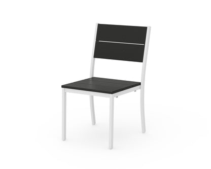 POLYWOOD® Main Street Stacking Dining Side Chair in White / Black
