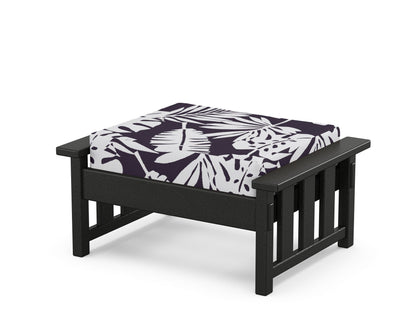 Martha Stewart by POLYWOOD® Acadia Deep Seating Ottoman in Black / Leaf Navy