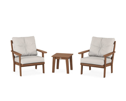 POLYWOOD® Mission 3-Piece Deep Seating Set in Teak / Cast Ash