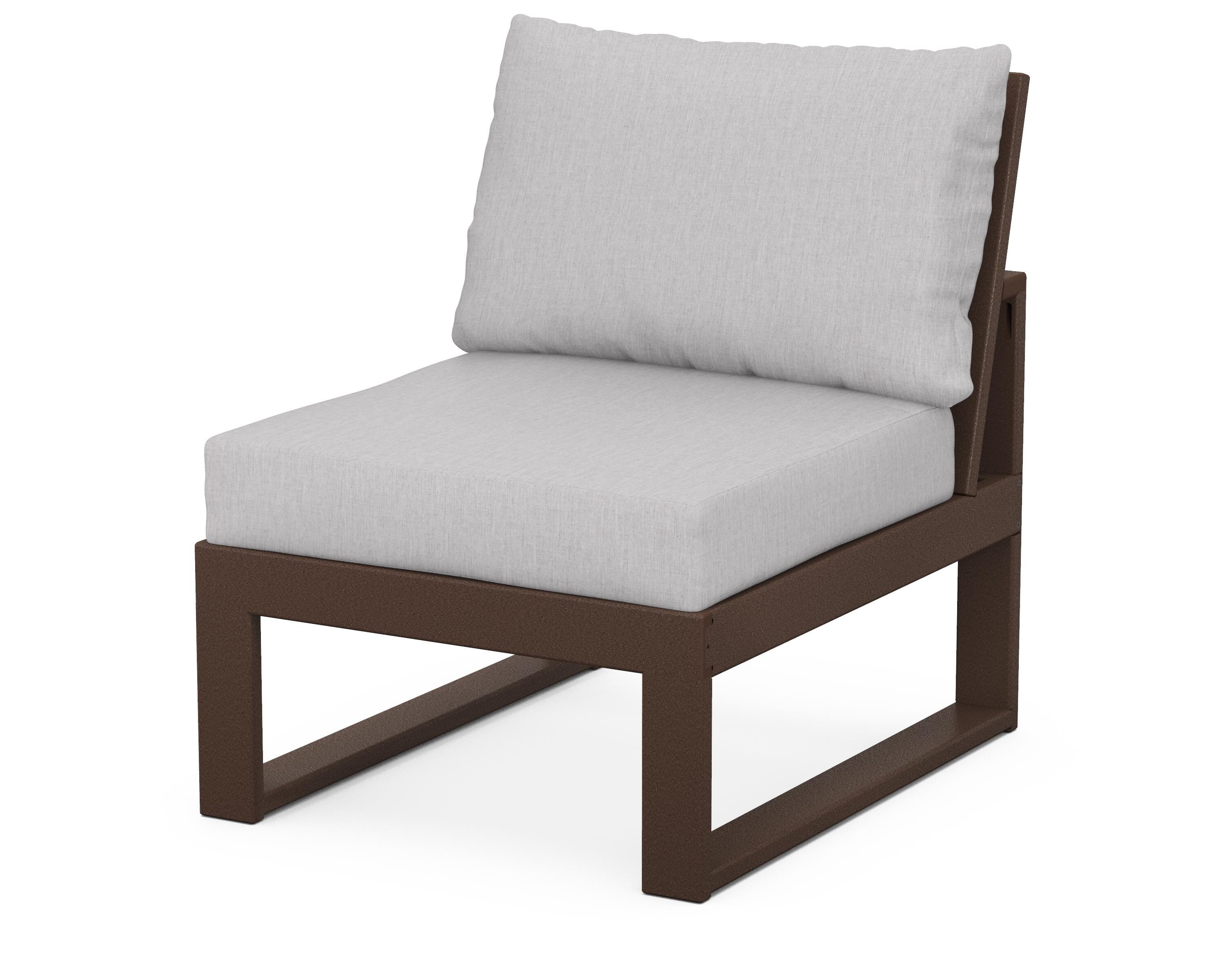 Unbranded Modular Armless Chair in Mahogany / Granite