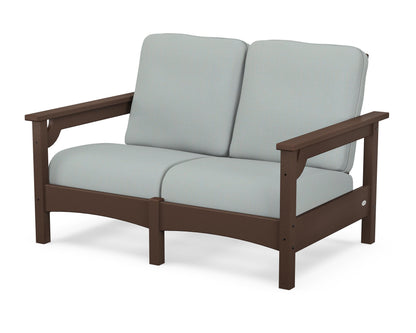 POLYWOOD® Club Loveseat in Mahogany / Spa