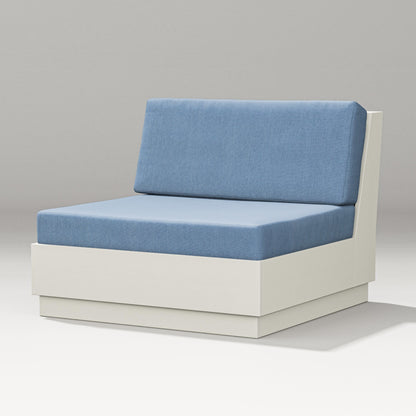 PW Designer Series Elevate Modular Armless Chair in Vintage White / Sky Blue