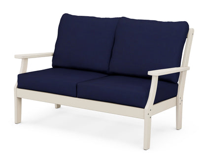 POLYWOOD® Braxton Deep Seating Loveseat in Sand / Navy