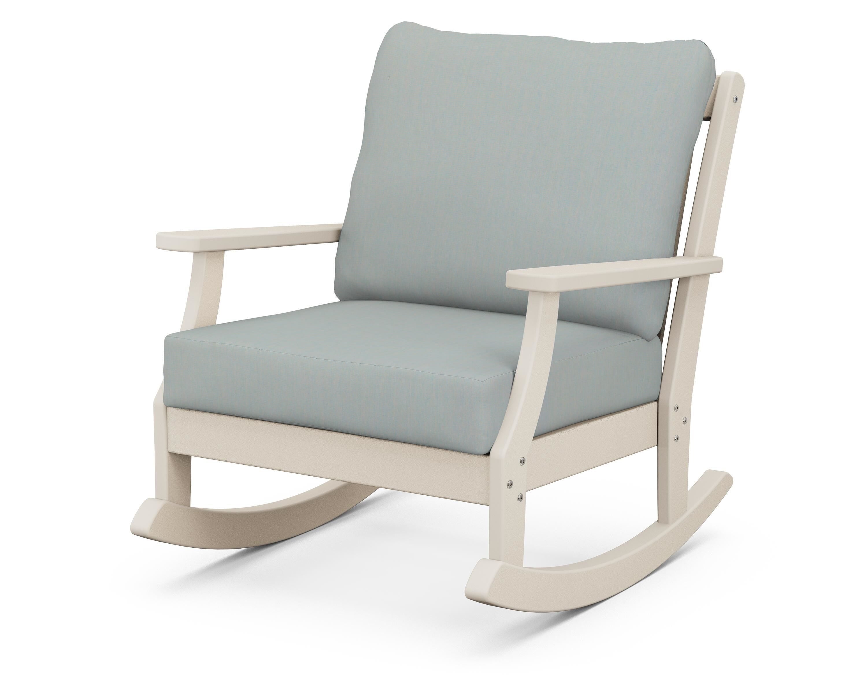 POLYWOOD® Braxton Deep Seating Rocking Chair in Sand / Spa
