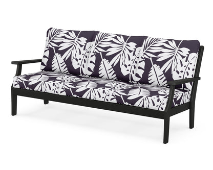 POLYWOOD® Braxton Deep Seating Sofa in Black / Leaf Navy