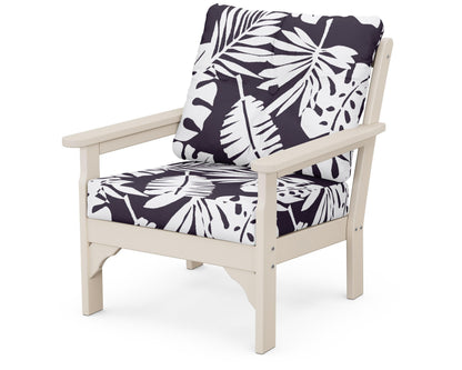 POLYWOOD® Vineyard Deep Seating Chair in Sand / Leaf Navy