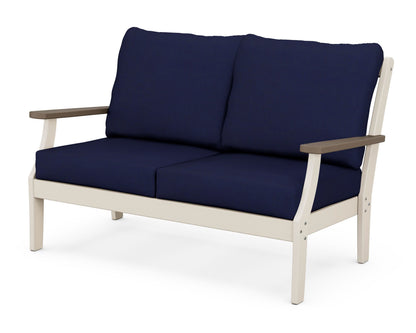 POLYWOOD® Braxton Deep Seating Loveseat in Sand / Kona / Navy