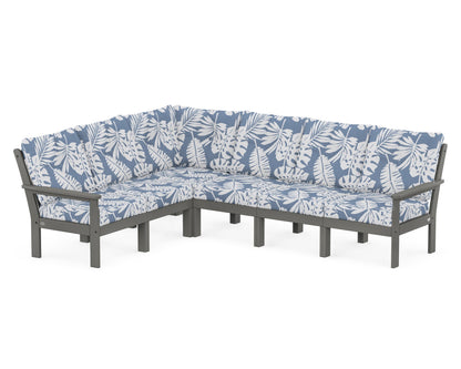 POLYWOOD® Vineyard 6-Piece Sectional in Slate Grey / Leaf Sky Blue