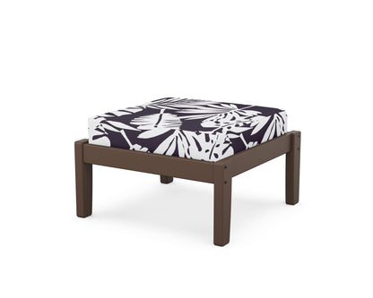 Unbranded Deep Seating Ottoman in Mahogany / Leaf Navy