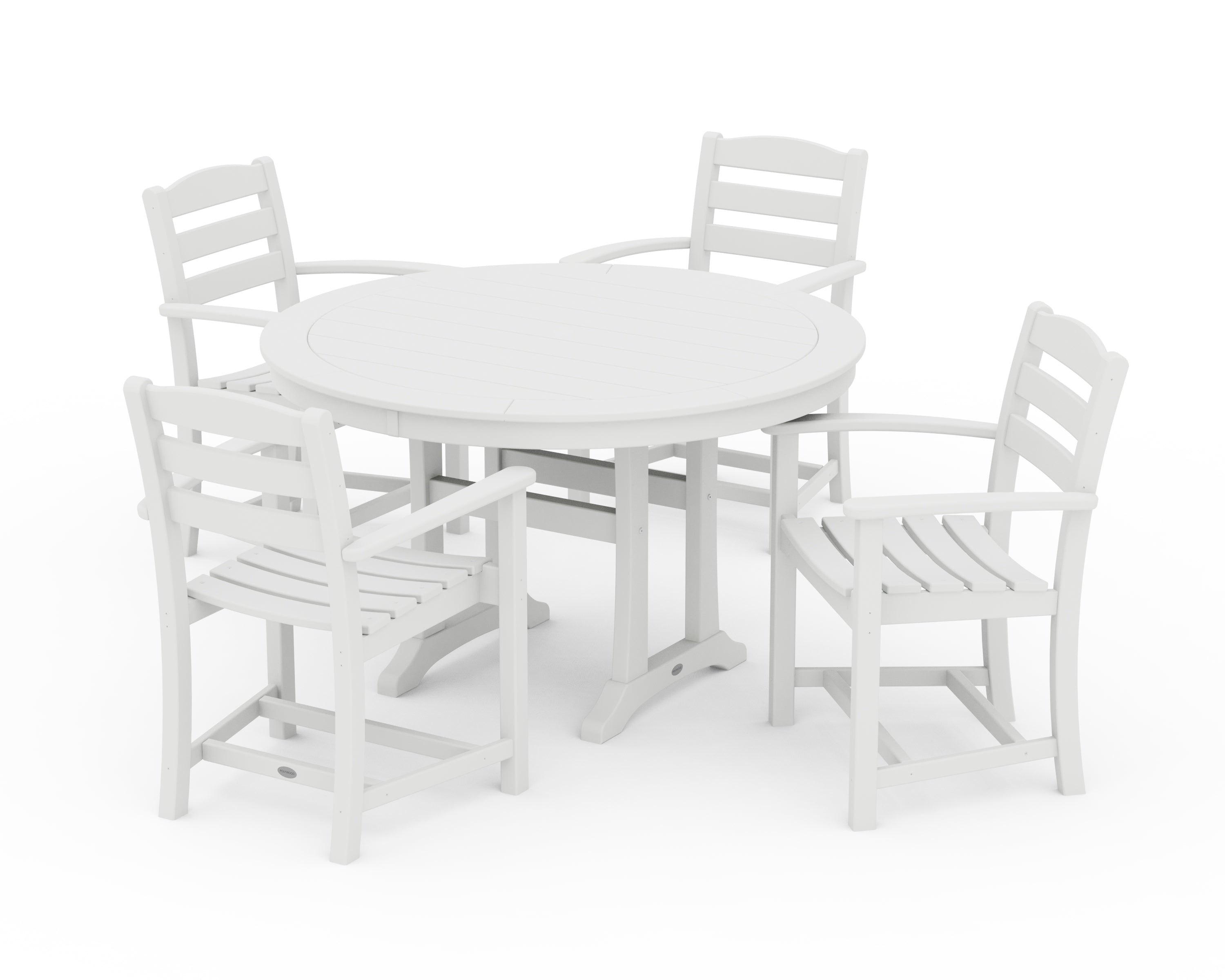 POLYWOOD® La Casa Café 5-Piece Arm Chair Dining Set in White