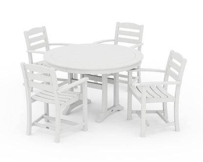 POLYWOOD® La Casa Café 5-Piece Arm Chair Dining Set in White