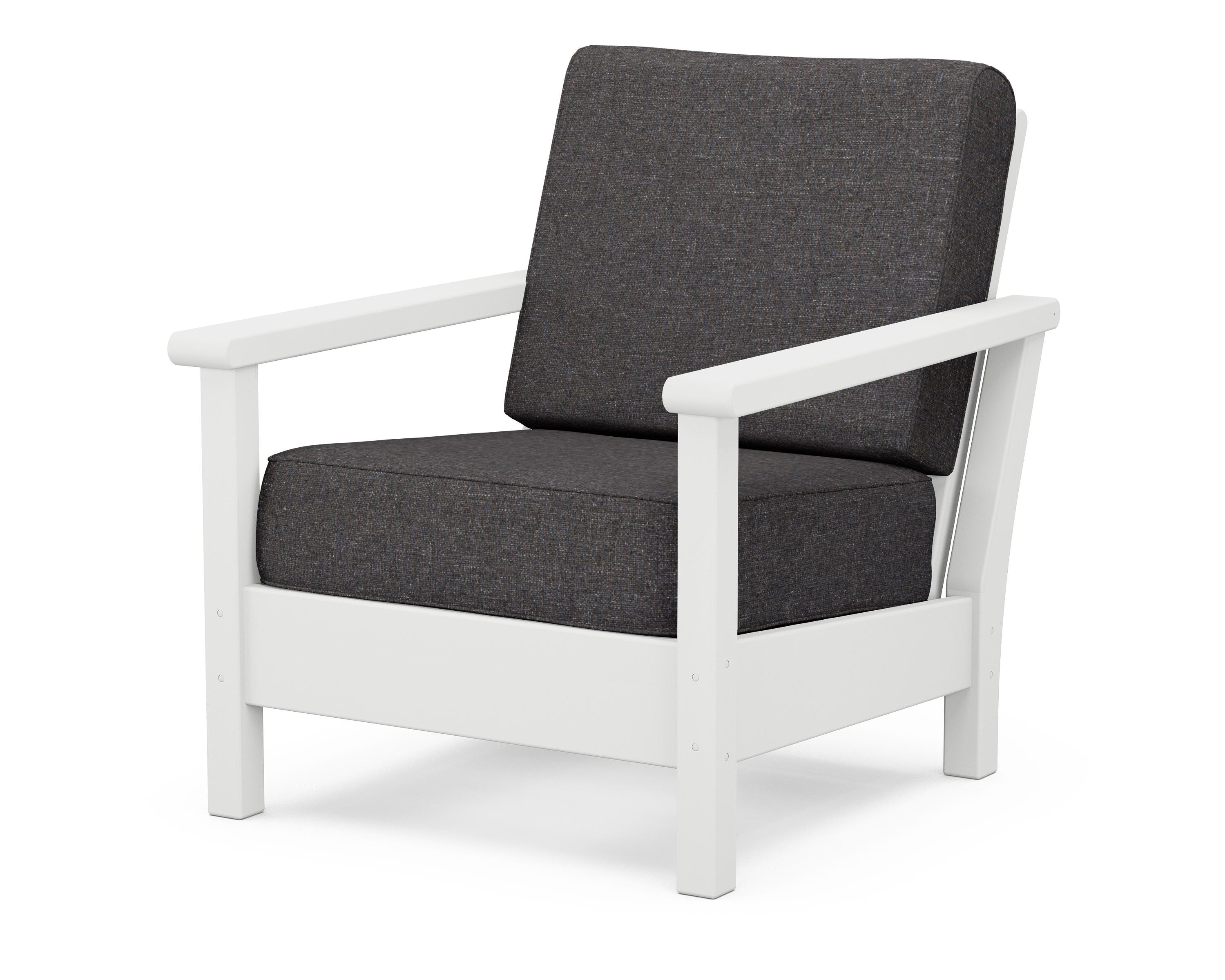 POLYWOOD® Harbour Deep Seating Chair in White / Ash Charcoal
