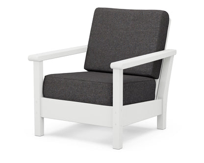 POLYWOOD® Harbour Deep Seating Chair in White / Ash Charcoal
