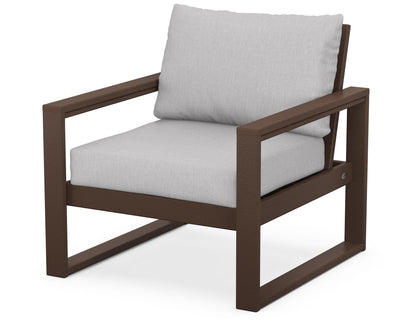 POLYWOOD® EDGE Club Chair in Mahogany / Granite