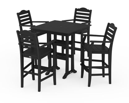 Draper James™ by  POLYWOOD® Savannah 5-Piece Farmhouse Bar Set with Trestle Legs in Black