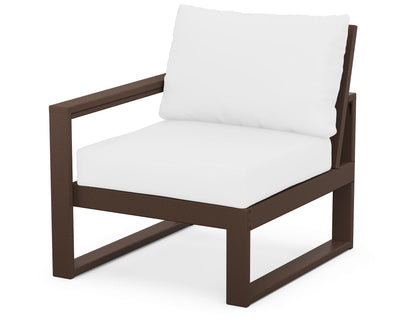 POLYWOOD® EDGE Modular Left Arm Chair in Mahogany / Natural