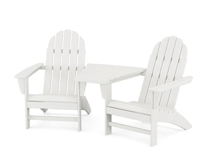 Vineyard 3-Piece Adirondack Set with Angled Connecting Table