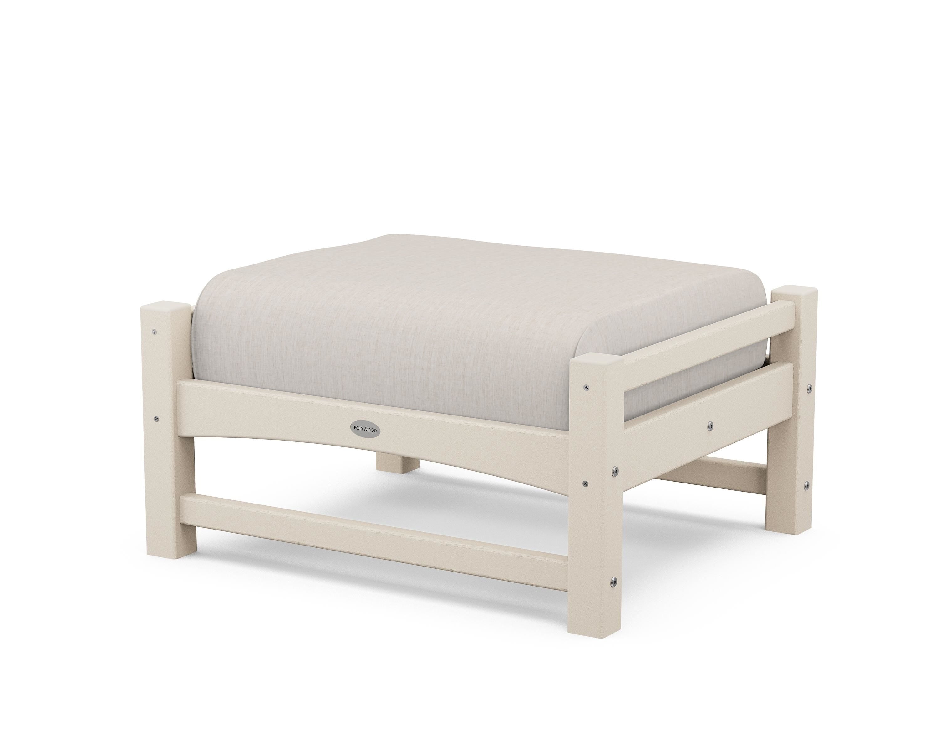 POLYWOOD® Club Ottoman in Sand / Cast Ash