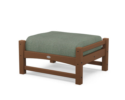POLYWOOD® Club Ottoman in Teak / Cast Sage