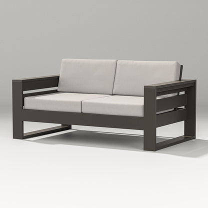 PW Designer Series Latitude Loveseat in Vintage Coffee / Cast Ash