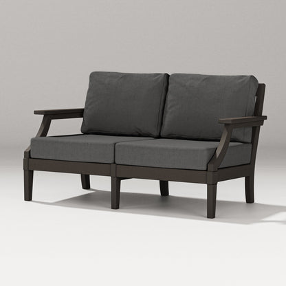 PW Designer Series Estate Loveseat in Vintage Coffee / Spectrum Carbon