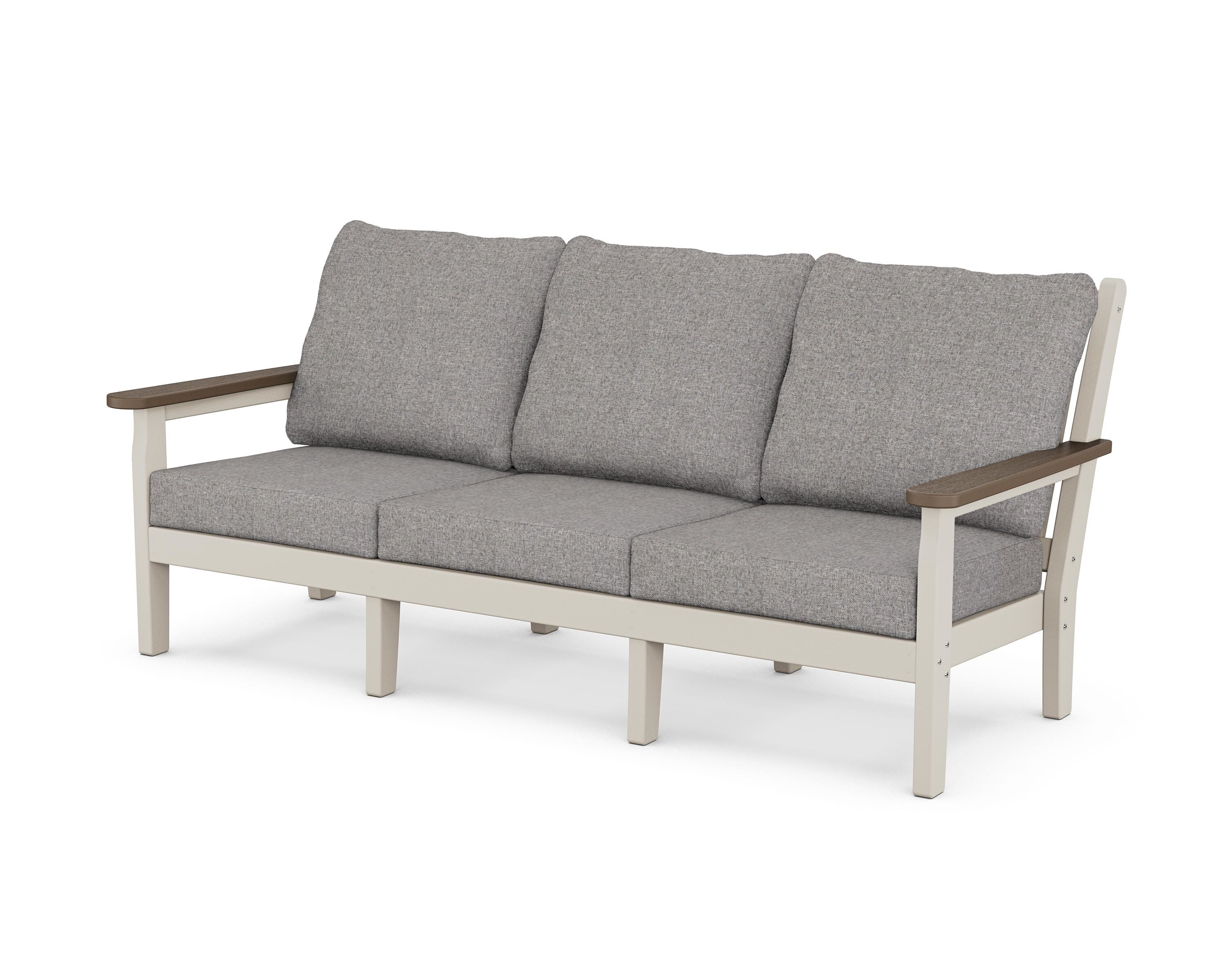 POLYWOOD® Chippendale Deep Seating Sofa in Sand / Kona / Grey Mist