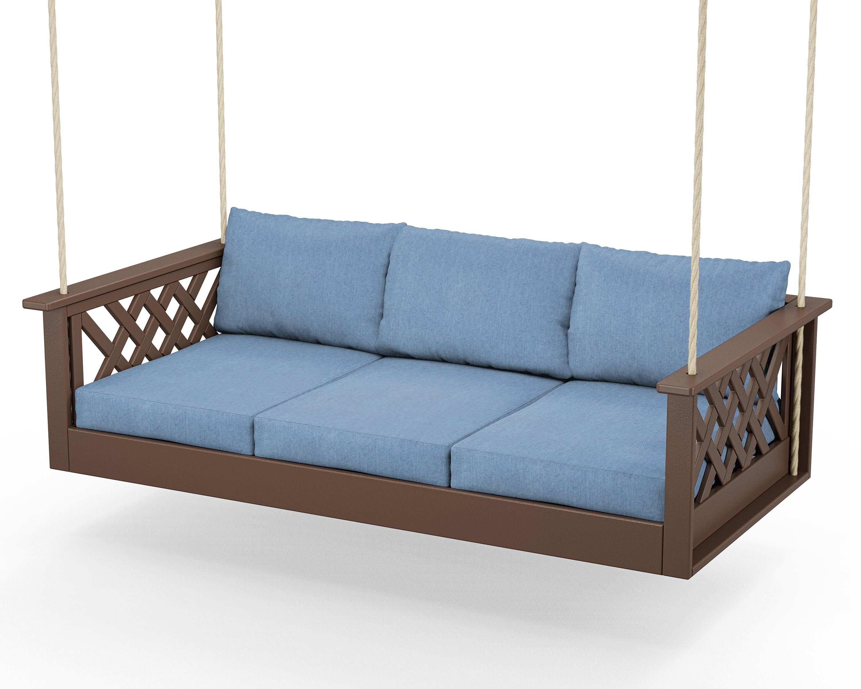 Country Living Wovendale Daybed Swing in Mahogany / Sky Blue