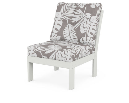 POLYWOOD® Vineyard Modular Armless Chair in Vintage White / Leaf Grey Mist