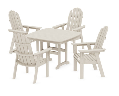 POLYWOOD® Vineyard Curveback Adirondack 5-Piece Dining Set in Sand