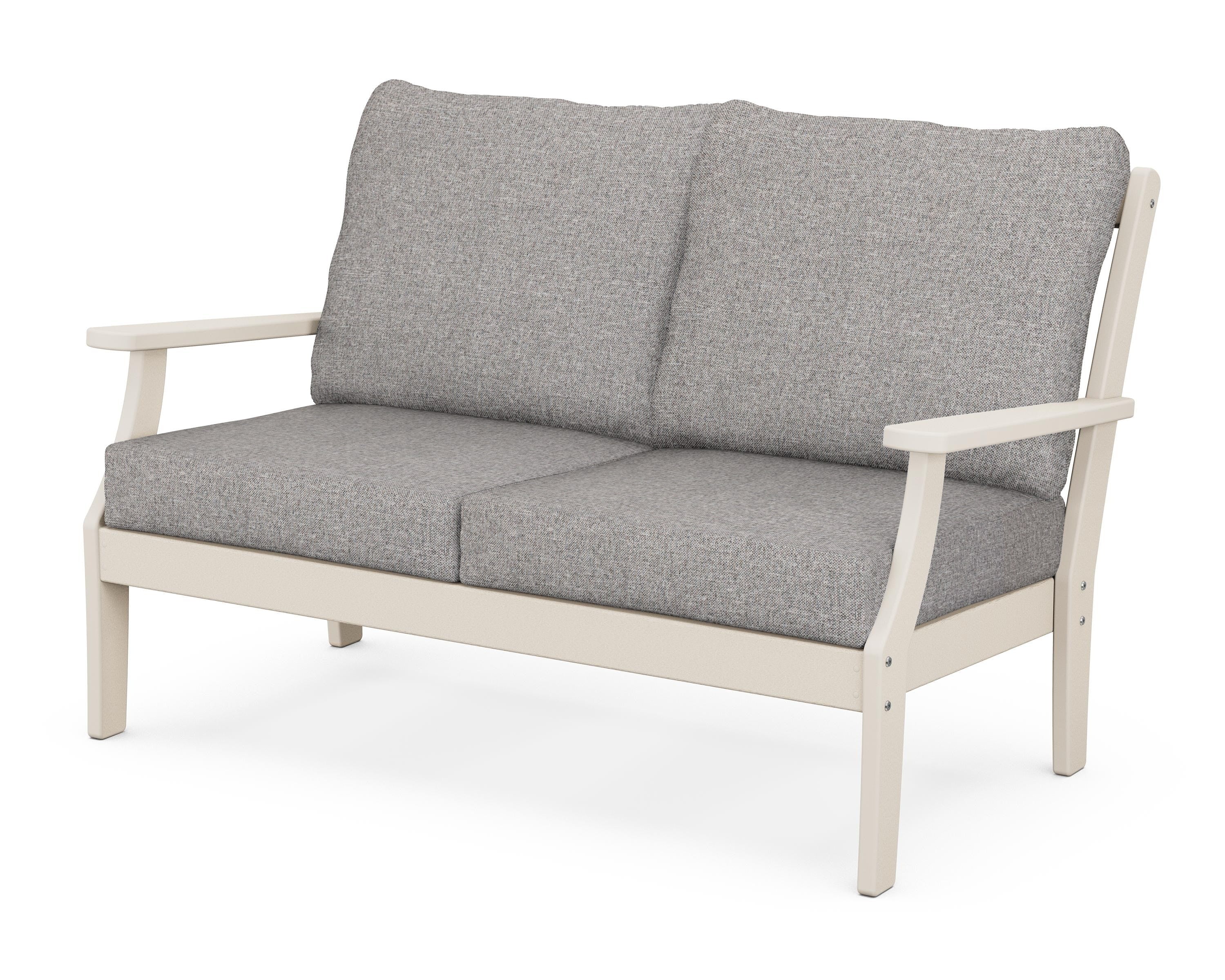POLYWOOD® Braxton Deep Seating Loveseat in Sand / Grey Mist