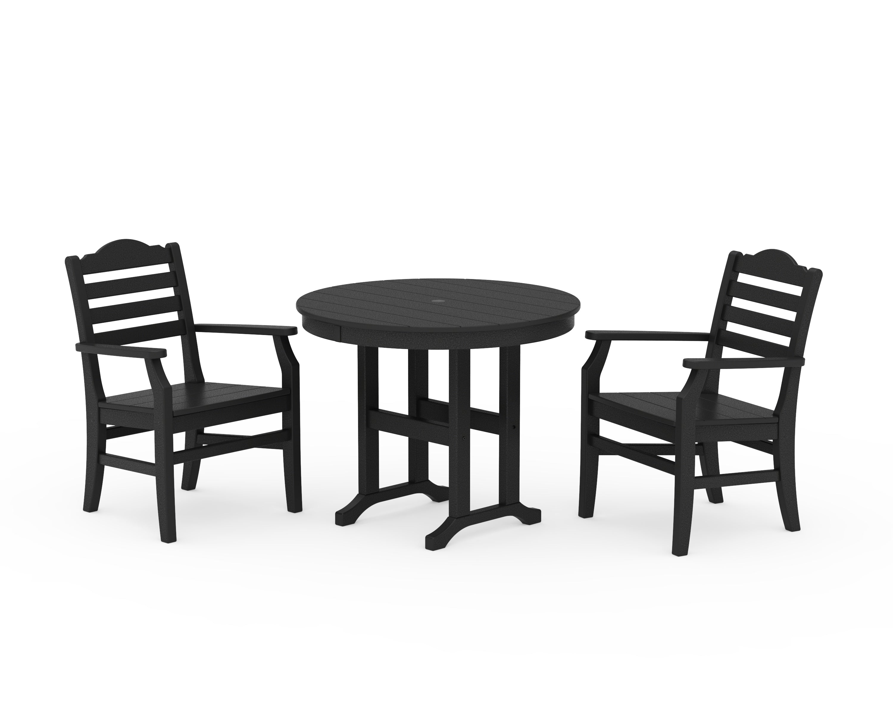 POLYWOOD® Savannah 3-Piece Farmhouse Dining Set in Black