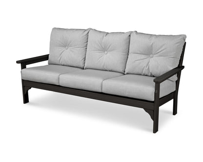 POLYWOOD® Vineyard Deep Seating Sofa in Black / Granite