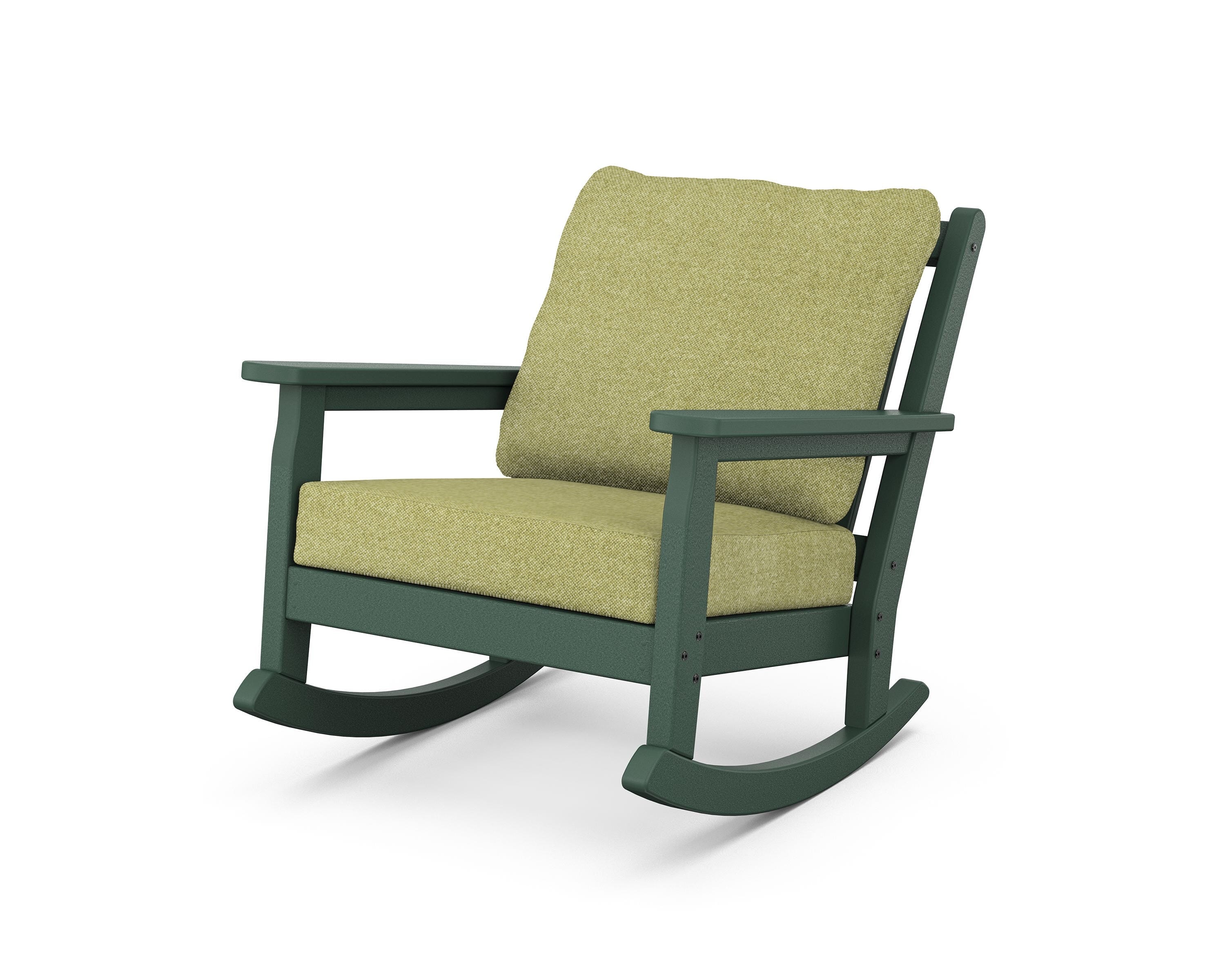 POLYWOOD® Chippendale Deep Seating Rocking Chair in Green / Chartreuse Boucle