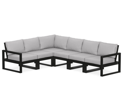 POLYWOOD® EDGE 6-Piece Modular Deep Seating Set in Black / Granite