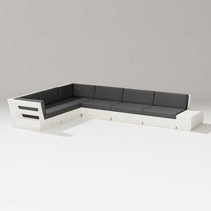 PW Designer Series Elevate 7-Piece Corner Sectional in Vintage White / Spectrum Carbon