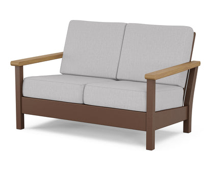 POLYWOOD® Harbour Deep Seating Loveseat in Mahogany / Natural / Granite