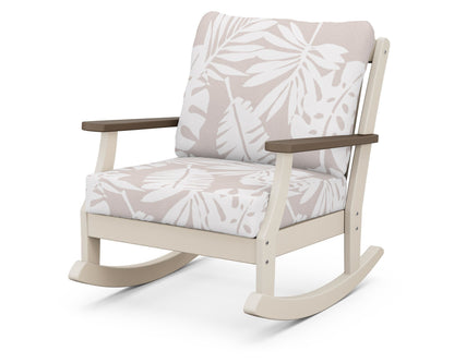 POLYWOOD® Braxton Deep Seating Rocking Chair in Sand / Kona / Leaf Dune Burlap