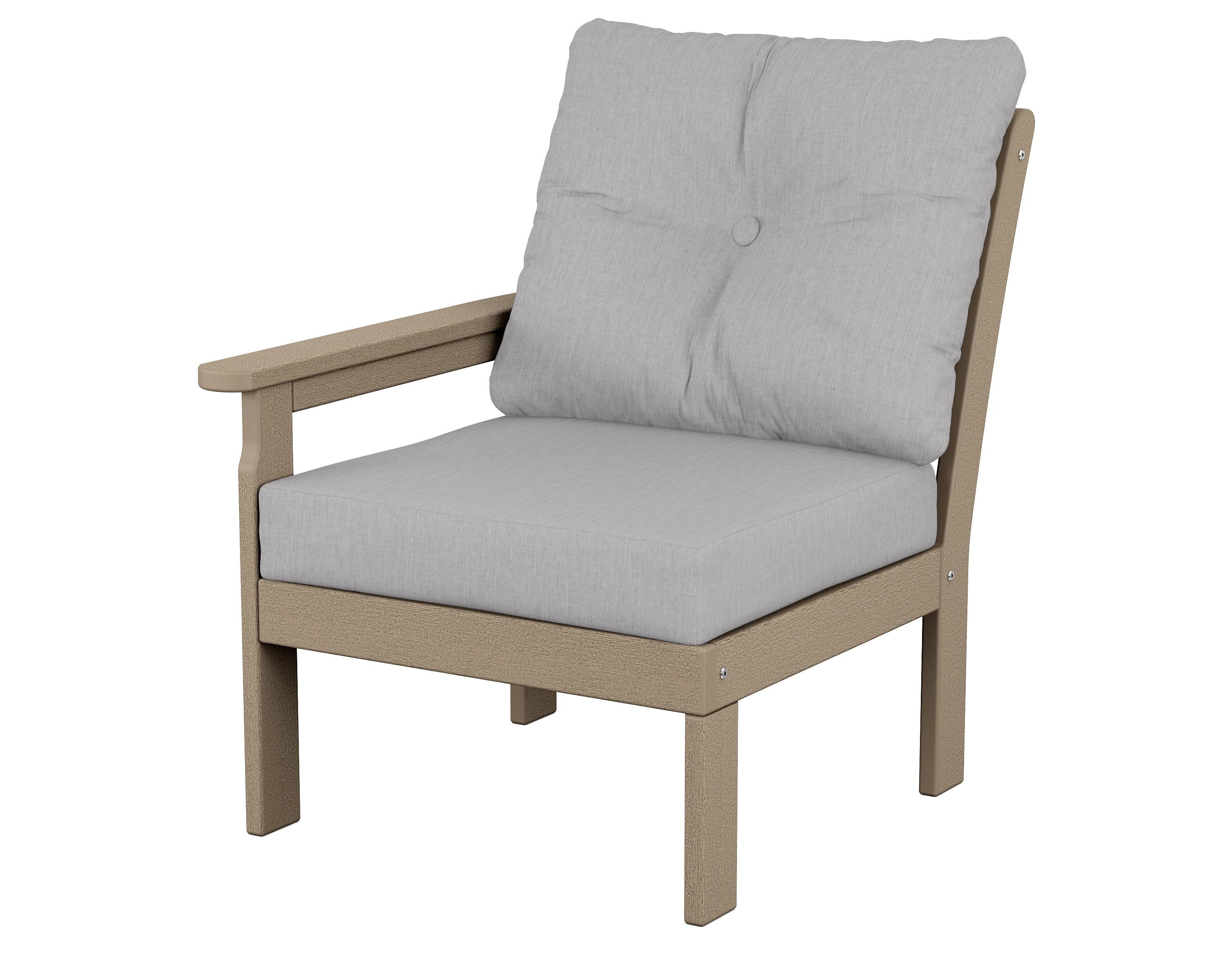 POLYWOOD® Vineyard Modular Left Arm Chair in Vintage Sahara / Granite