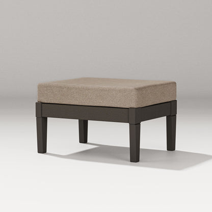 PW Designer Series Estate Lounge Ottoman in Vintage Coffee / Spiced Burlap