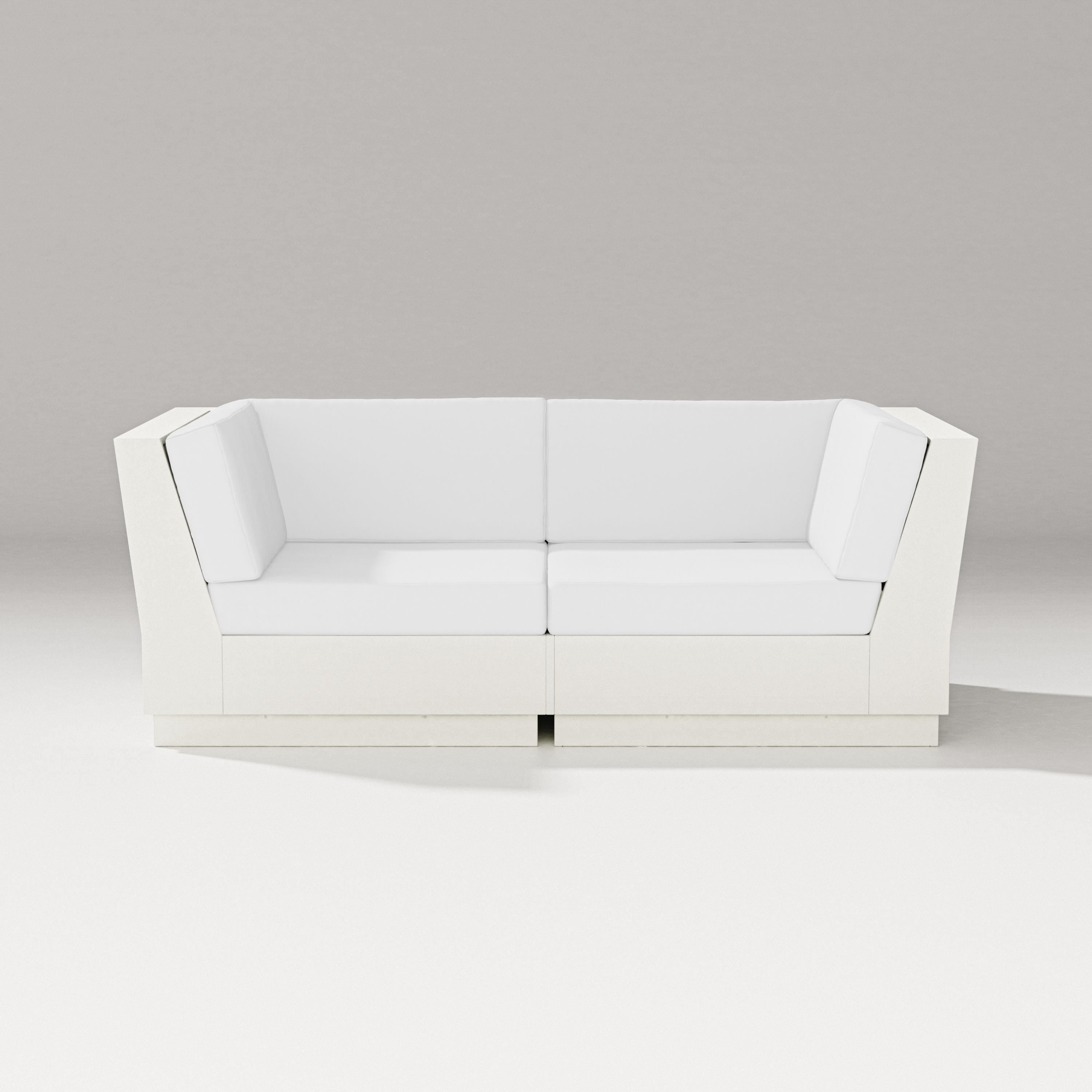 PW Designer Series Elevate Loveseat Sectional in Vintage White / Natural