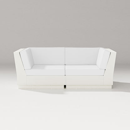 PW Designer Series Elevate Loveseat Sectional in Vintage White / Natural