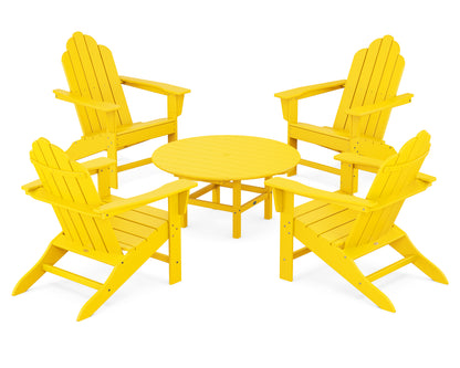 POLYWOOD® Long Island Adirondack 5-Piece Conversation Group in Lemon