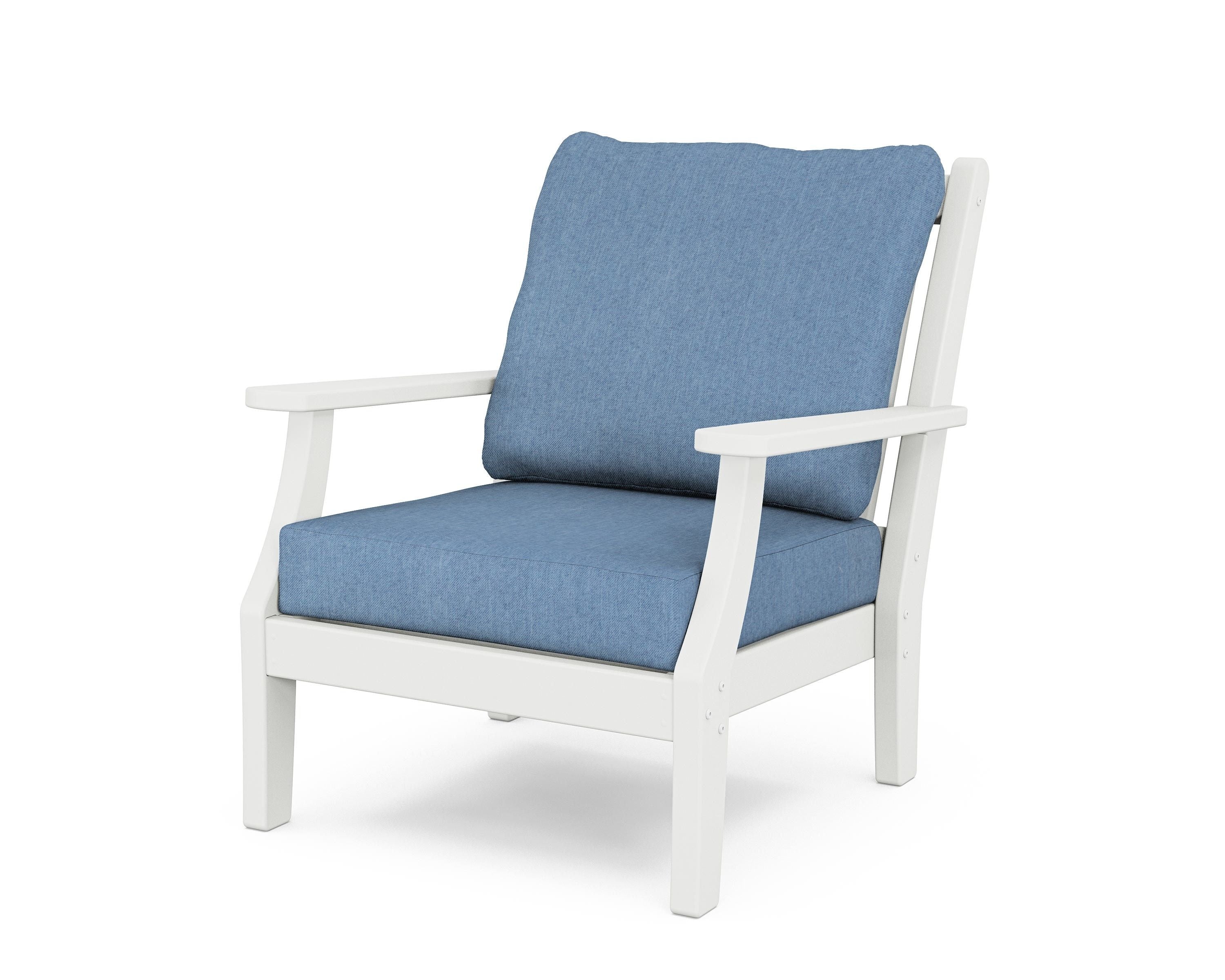 Country Living Wovendale Deep Seating Chair in White / Sky Blue
