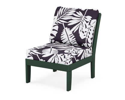 POLYWOOD® Braxton Modular Armless Chair in Green / Leaf Navy