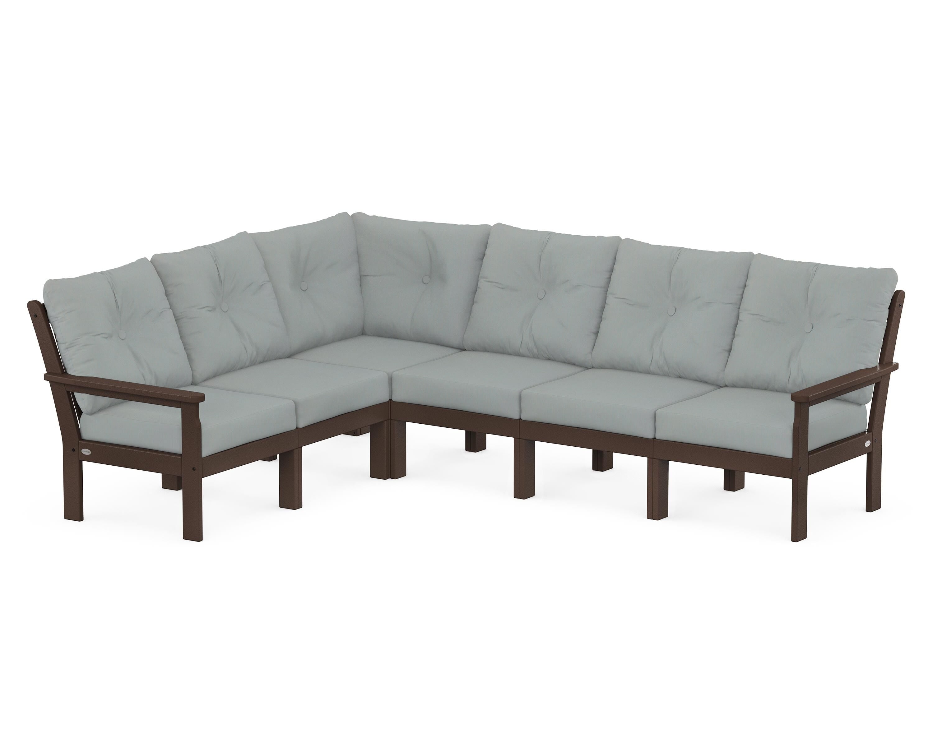 POLYWOOD® Vineyard 6-Piece Sectional in Mahogany / Spa