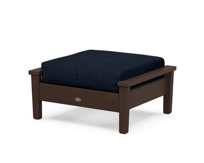 POLYWOOD® Prescott Deep Seating Ottoman in Mahogany / Marine Indigo