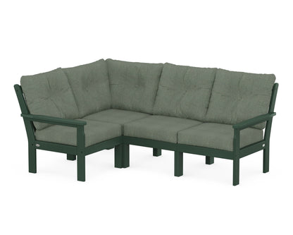 POLYWOOD® Vineyard 4-Piece Sectional in Green / Cast Sage