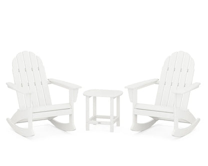 Vineyard 3-Piece Adirondack Rocking Chair Set with South Beach 18" Side Table